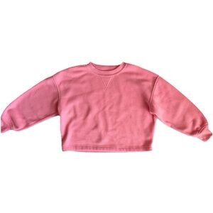 Old Navy Performance Fleece S (6-7) Pink Sweater Pullover Cropped Oversized Girl